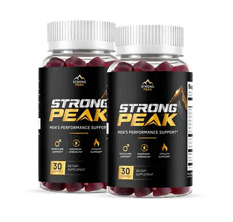 Two bottles of Strong Peak gummies